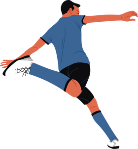 Clean Semi-realistic Soccer Player Back View